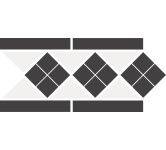 Top Cer Octagon Border Lisbon-1 With 1 Strip Stand. (Tr.16, Dots 11, Strips 11) Черно-белый Матовый Бордюр 28х15 см