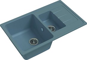 Мойка кухонная Ewigstein Elegant 60KF 1,5-чаши + крыло 782*480мм серый металлик