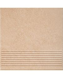 Paradyz Mattone Sabbia Beige Бежевая Матовая Ступень простая (без капиноса, с насечками) 30х30 см