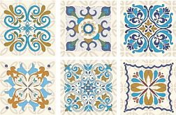 N-ceramica Flora Positano Mix из 6-ти шт. Вставка 5х5 см
