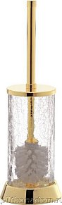 Surya Crystal, напольный ерш с крышкой на металлическом основании 12х12хh36 см, стекло с эффектом волны, золото, 6604/GO-WAV