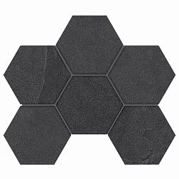 Estima Luna LN04-TE04 Hexagon Black Черная Неполированная Мозаика 25х28,5 см