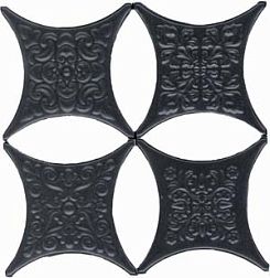 Hispania Ceramica Estrella Set Core Negro (4pzs) Вставка 6,7х6,7 см