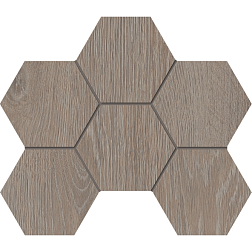 Estima Kraft Wood Light Grey KW02 Hexagon Серая Структура Мозаика 25x28,5 см