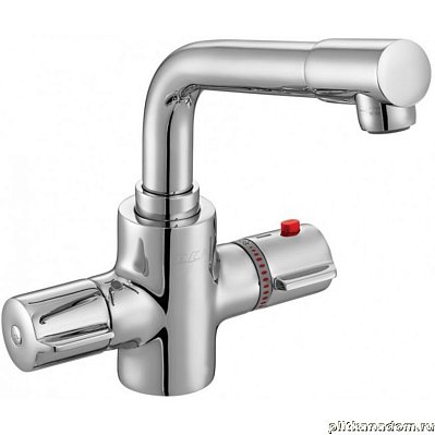 E.C.A Thermostatic 102108730EX Смеситель для раковины без донного клапана, хром