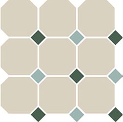 Top Cer Octagon New 4416 OCT18+13-B White Octagon 16-Green 18 + Turquoise 13 Dots Керамогранит 30x30 см
