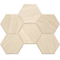 Estima Gabbro GB 01 White Белая Неполированная Hexagon Мозаика 25х28,5 см