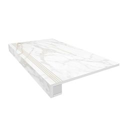 Ametis Supreme SM02 Gold Белая Неполированная + Подступенок (14,5x120) Ступень 33х120 см