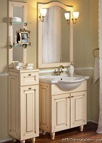 ЭкоМебель Royal Комплект мебели для ванных комнат Royal-3 Light2 (тумба с умывальником 80, зеркало в раме)