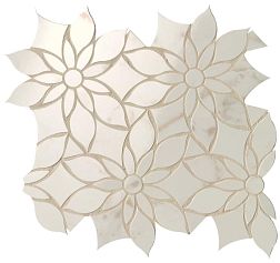 Fap Ceramiche Roma Gold Calacatta Delicato Daisy Slash Бежевая Полированная Мозаика 29х31,9см