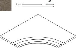 Italon Дискавер X2 Фумэ 30 Бортик угловой закругленный с выемкой 60x60 см