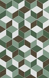 Unitile (Шахтинская плитка) Веста 02 Декор Зеленый 25х40 см