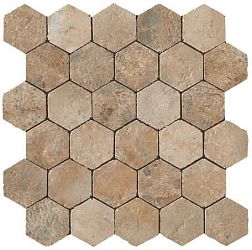 Atlas Concorde Aix Beige Honeycomb Tumbled (A0UB) Неглазурованный керамогранит 31х30 см