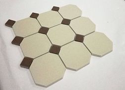 Идальго Метлахская плитка Диана Белая (Микс 3) Матовая Настенная плитка 30x30 см