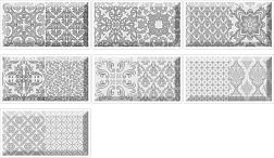 Bellavista Biselados Decor Victoria Mix Серая Глянцевая Настенная плитка 10х20