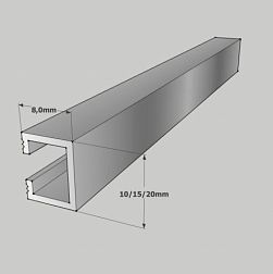 Butech Pro-Telo Recto Aluminio Alto Brillo B72141318 Профиль настенный металл. 0,8х10х250 см