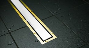 Душевой лоток Pestan Confluo Premium White Glass Gold Line 750, решетка белое закаленное стекло-золото 24К 13100092