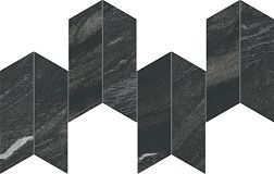 Atlas Concorde Marvel Diva Black Tempest Chevron Velvet Черная Сатинированная Мозаика 17,5х46,3 см