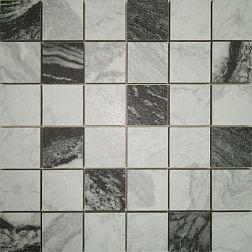 Azteca Ceramica Domino MSCDSMIX Soft Mix Черно-белая Лаппатированная Мозаика 30х30 (4,8х4,8) см