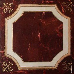 Villa Ceramica Ornamento rosso Pol. Коричневая Глянцевая Напольная плитка 60х60 см