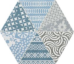Rocersa Nordic Hexa Mix-1 Gris-Azul Керамогранит 20х23 см