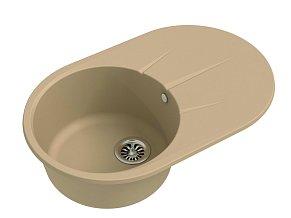 Мойка кухонная Ewigstein Rund 50F 1-чаша+ крыло 750*480мм топаз