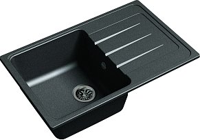 Мойка кухонная Ewigstein Elegant 50F 1-чаша + крыло 762*480мм черный