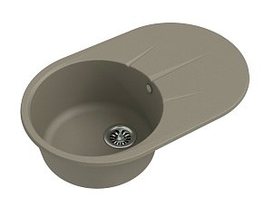 Мойка кухонная Ewigstein Rund 50F 1-чаша+ крыло 750*480мм темно-бежевый