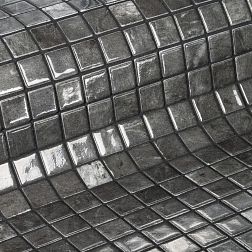 Ezarri Gemma Zircon Темно-серая Стеклянная Глянцевая Мозаика 31,3х49,5 (2,5х2,5) см