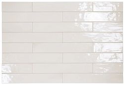 Equipe Manacor White Белая Глянцевая Настенная плитка 6,5х40 см