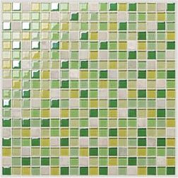 Decor-mosaic Фантазия MDF-38 Мозаика (прозрачное стекло + смальта + натуральный камень) 30х30 см