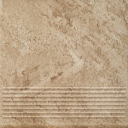 Paradyz Mattone Pietra Ochra Коричневая Матовая Ступень простая 30х30 см