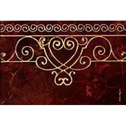 Villa Ceramica Ornamento rosso Zocalo Коричневый Глянцевый Плинтус 20х30 см