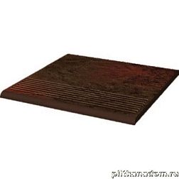 Paradyz Semir Brown Ступень рифленая простая структурная 30х30х1,1 см