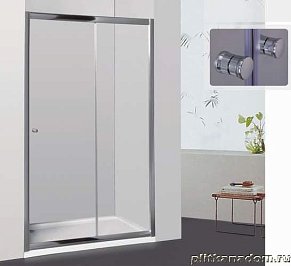 RGW Classik CL-12 Раздвижная душевая дверь двустворчатая, профиль хром, стекло прозрачное 130х185
