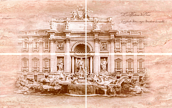 N-ceramica Травертин Fontana di Trevi Панно 50х80 (из 4-х шт.) см