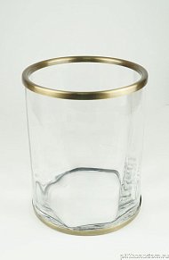 Surya Crystal, мусорное ведро без крышки 19х19хh26 см, стекло с эффектом волны, светлая бронза, 6605/SB-WAV
