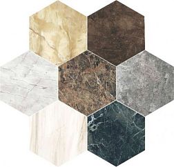 Unica Marmo Mix Color Еsagono Керамогранит 35х40 см