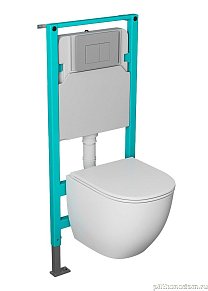 OWL OWLINSTTI.OWLT190302 Инсталляция с унитазом Owl 1975 и с кнопкой Nikel