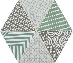 Rocersa Nordic Hexa Mix-2 Gris-Verde Керамогранит 20х23 см