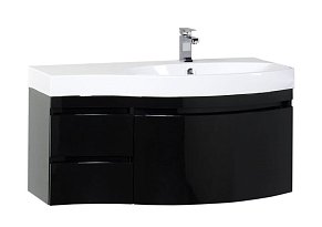 Тумба с раковиной Aquanet Опера 115 R черный (3 ящика)