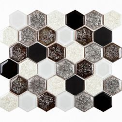 Imagine Mosaic Мозаика из керамики Esagono Misto Griggio 24,5х28,5 (4,4х5) см
