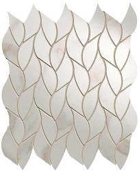 Fap Ceramiche Roma Gold Calacatta Oro Leaves Белая Полированная Мозаика 25,9х30,9см