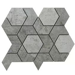 RHS Ceramiche (Rondine group) Murales Cold Mix Серая Матовая Мозаика 34,8х30 см