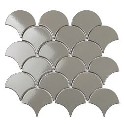 Starmosaic Homework Fan Shape Dark Grey Glossy Мозаика 29,3х27,4