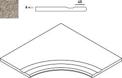 Italon Дискавер X2 Грэй 30 Бортик угловой закругленный с выемкой 60x60 см