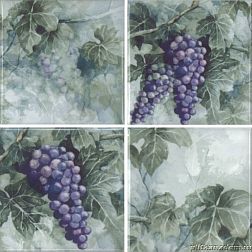 Absolut Keramika Acuarela Vino (Uvas) Set A Декор 10х10 (4 шт.) см