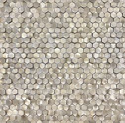 Caramelle Alchimia 3D Hexagon Gold Серая Глянцевая Мозаика 29,7х30,6 (0,8х1,4) см