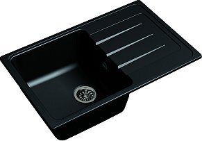 Мойка кухонная Ewigstein Elegant 50F 1-чаша + крыло 762*480мм антрацит
