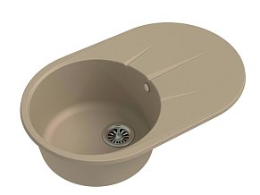 Мойка кухонная Ewigstein Rund 50F 1-чаша+ крыло 750*480мм крем
